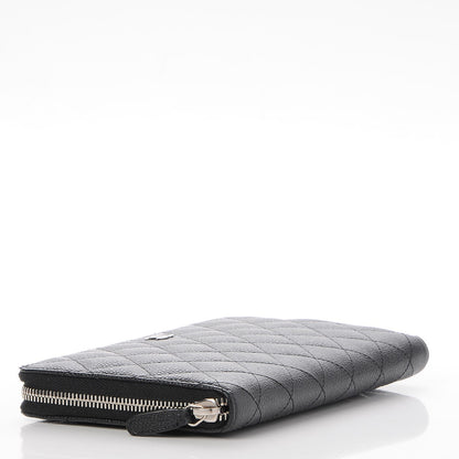 Chanel Caviar Quilted Large Zip Around Organizer Wallet Black 4 of 10