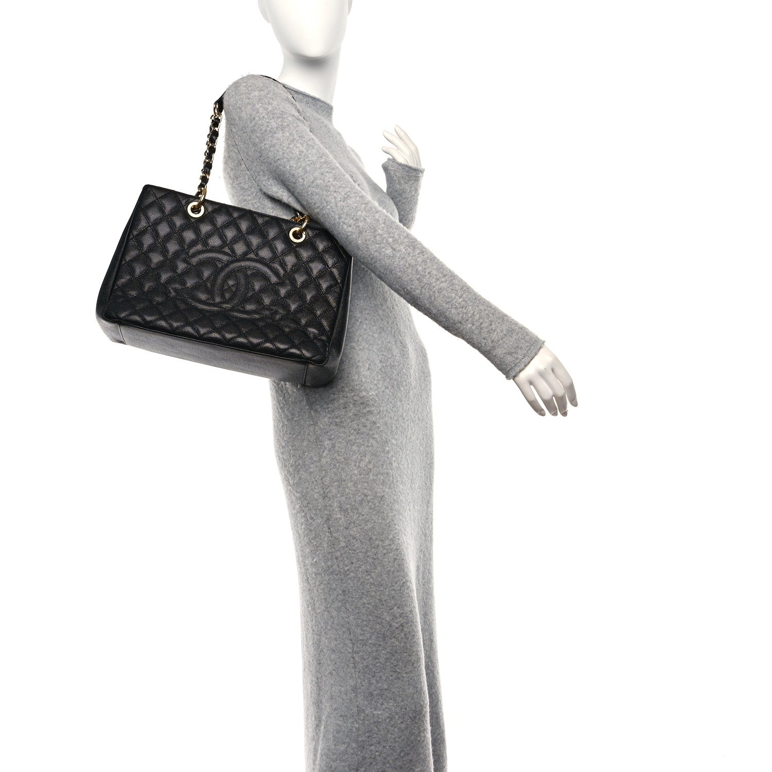 Chanel Caviar Quilted Grand Shopping Tote GST Black 2 of 11