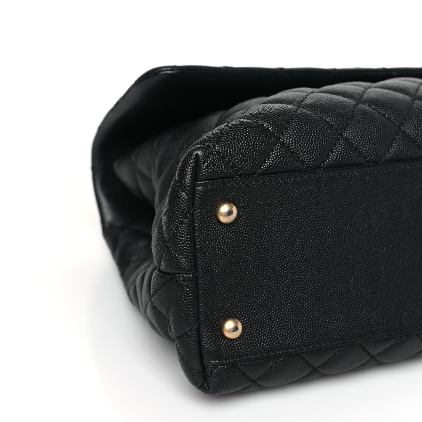 Caviar Quilted Medium Coco Handle Flap Black