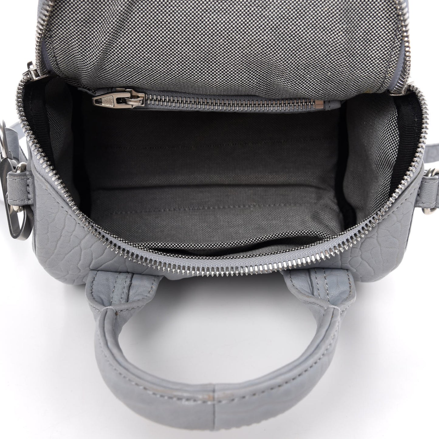 Pebbled Lambskin Mini Rockie Carbon Rodhium Hardware
