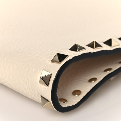 Valentino Garavani Pebbled Calfskin Rockstud Zip Pouch Ivory 9 of 9