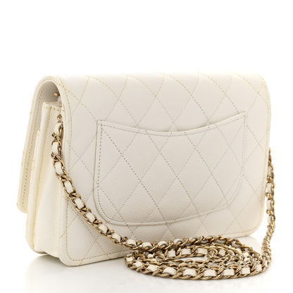 Chanel Caviar Quilted Wallet On Chain WOC White 3 of 12