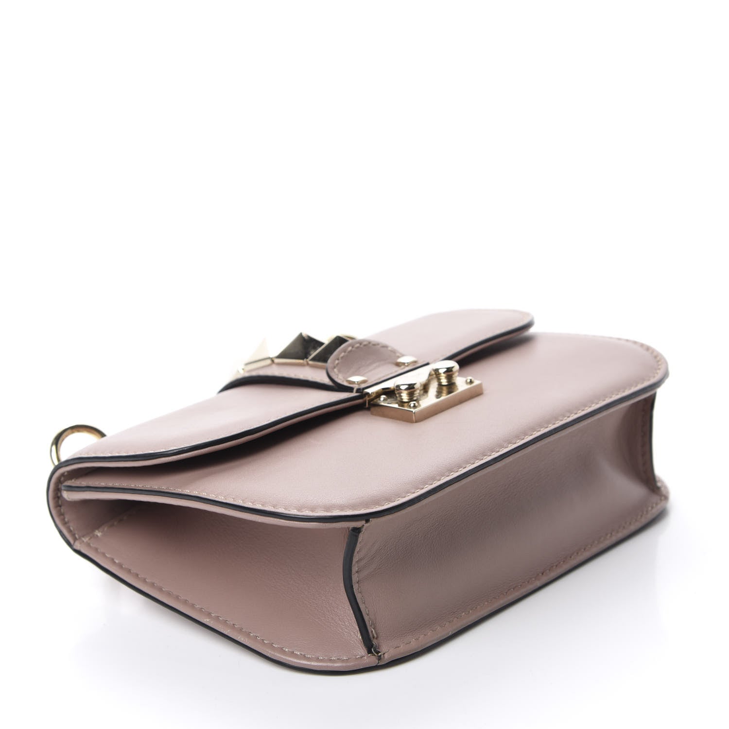 Valentino Garavani Vitello Small Glam Lock Rockstud Flap Poudre 4 of 14