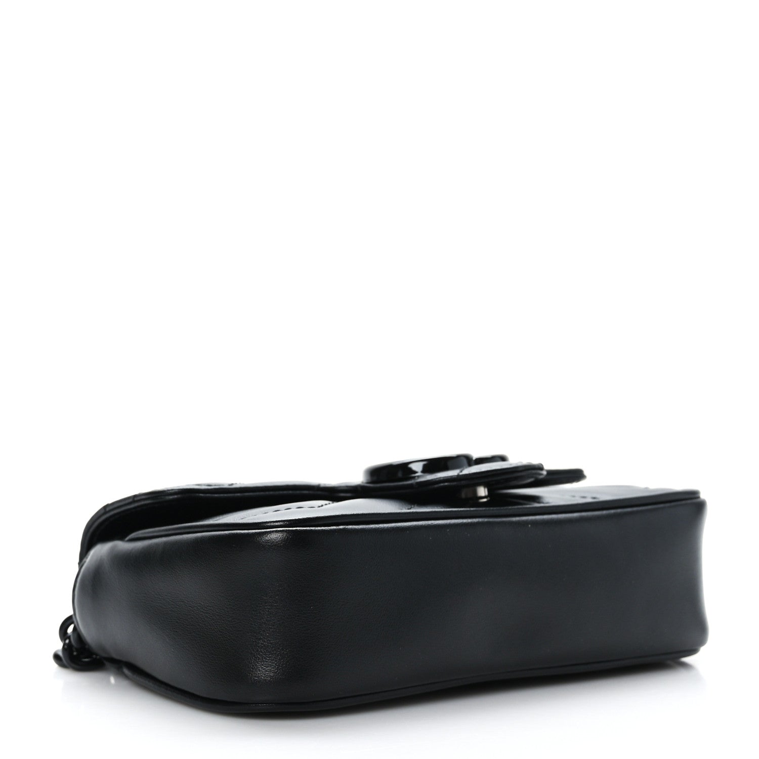 Gucci Calfskin Matelasse Monochrome GG Marmont Chain Belt Bag Black 4 of 9