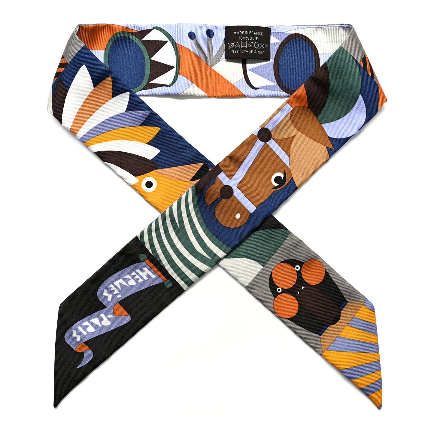 Silk Parade En Fanfare Twilly Brun Bleu Jean Vert