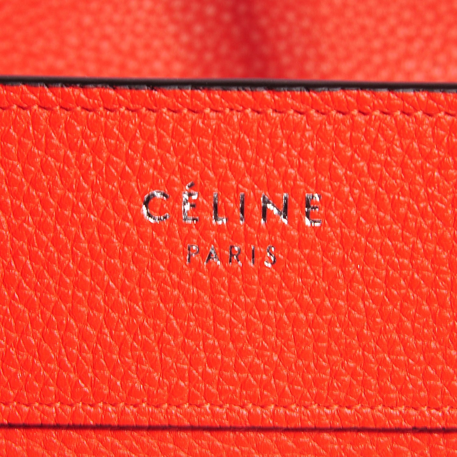 Celine Drummed Calfskin Micro Luggage Vermillion 6 of 8