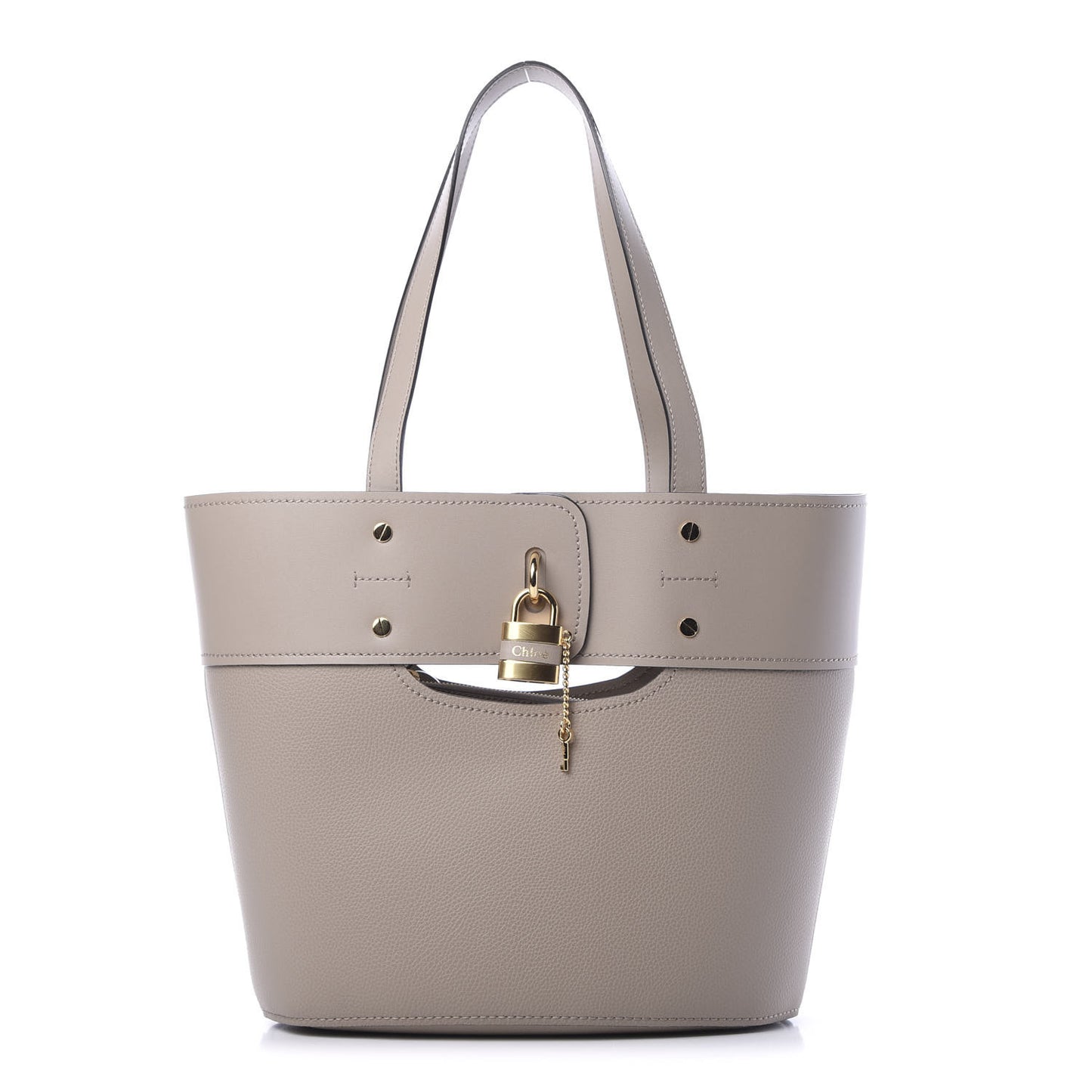 Smooth Grained Calfskin Small Aby Tote Motty Grey