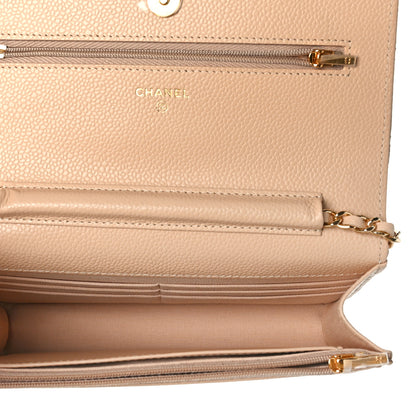 Chanel Caviar Quilted Wallet On Chain WOC Beige 5 of 11