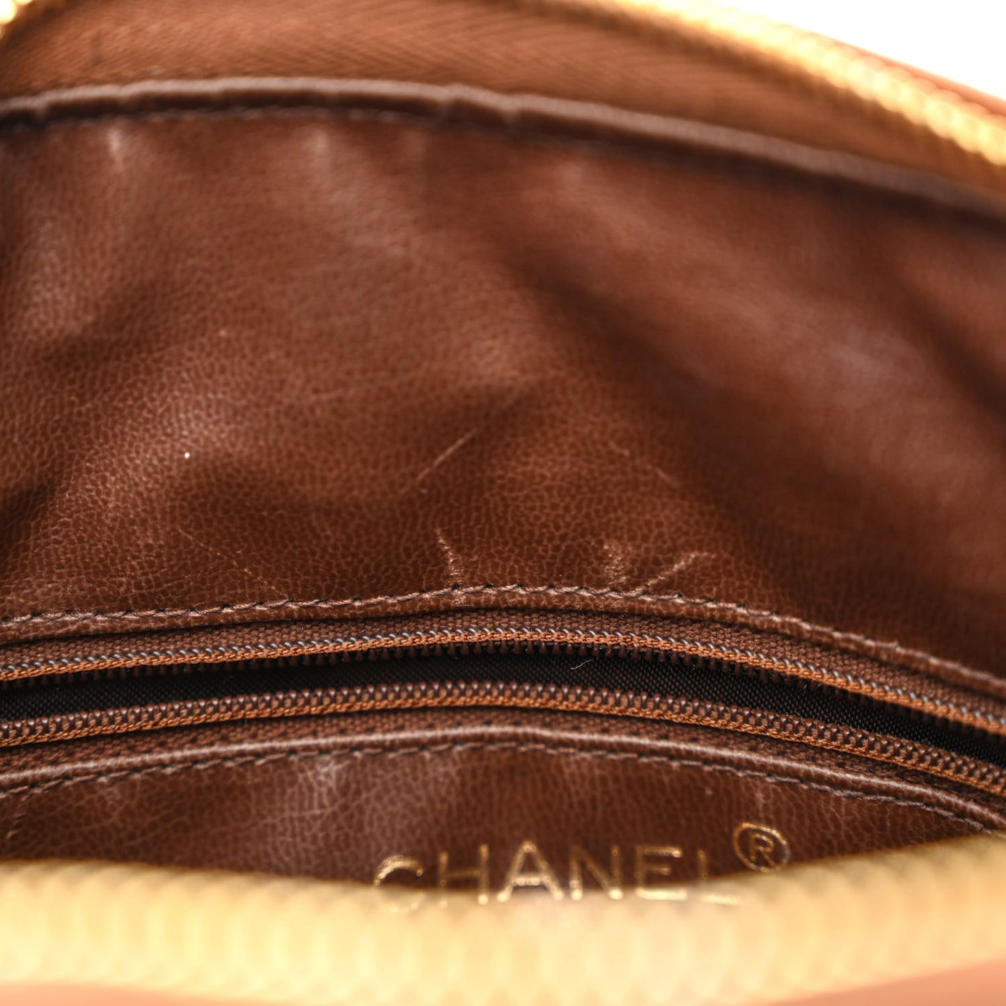 Caviar Quilted CC Camera Case Brown