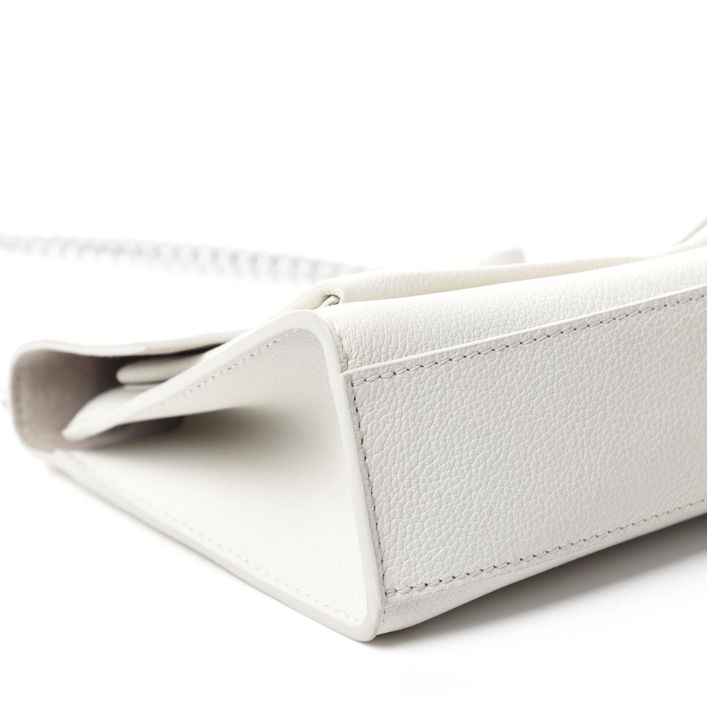 Soft Calfskin Mylockme Chain Bag BB White