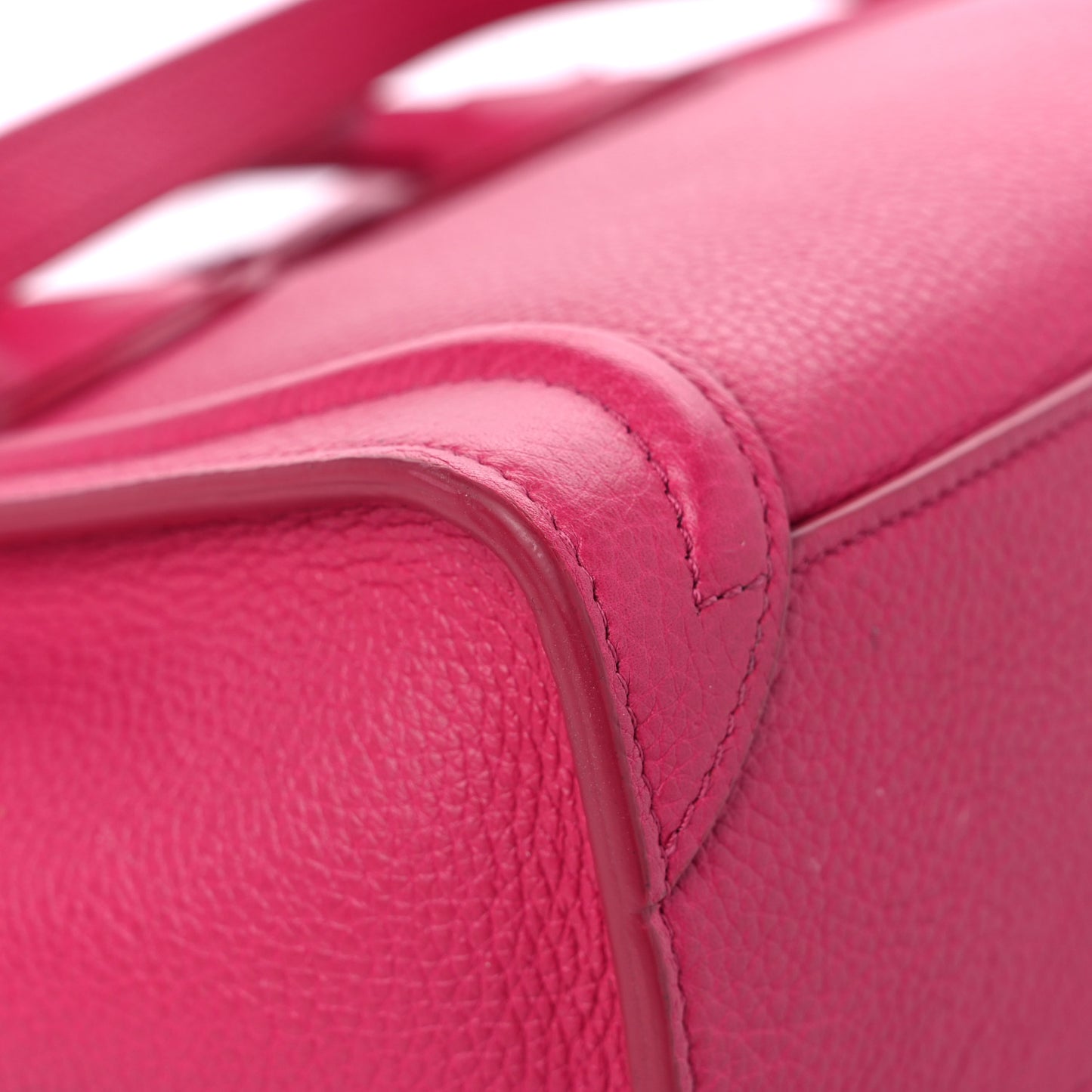 Drummed Calfskin Nano Luggage Fuchsia