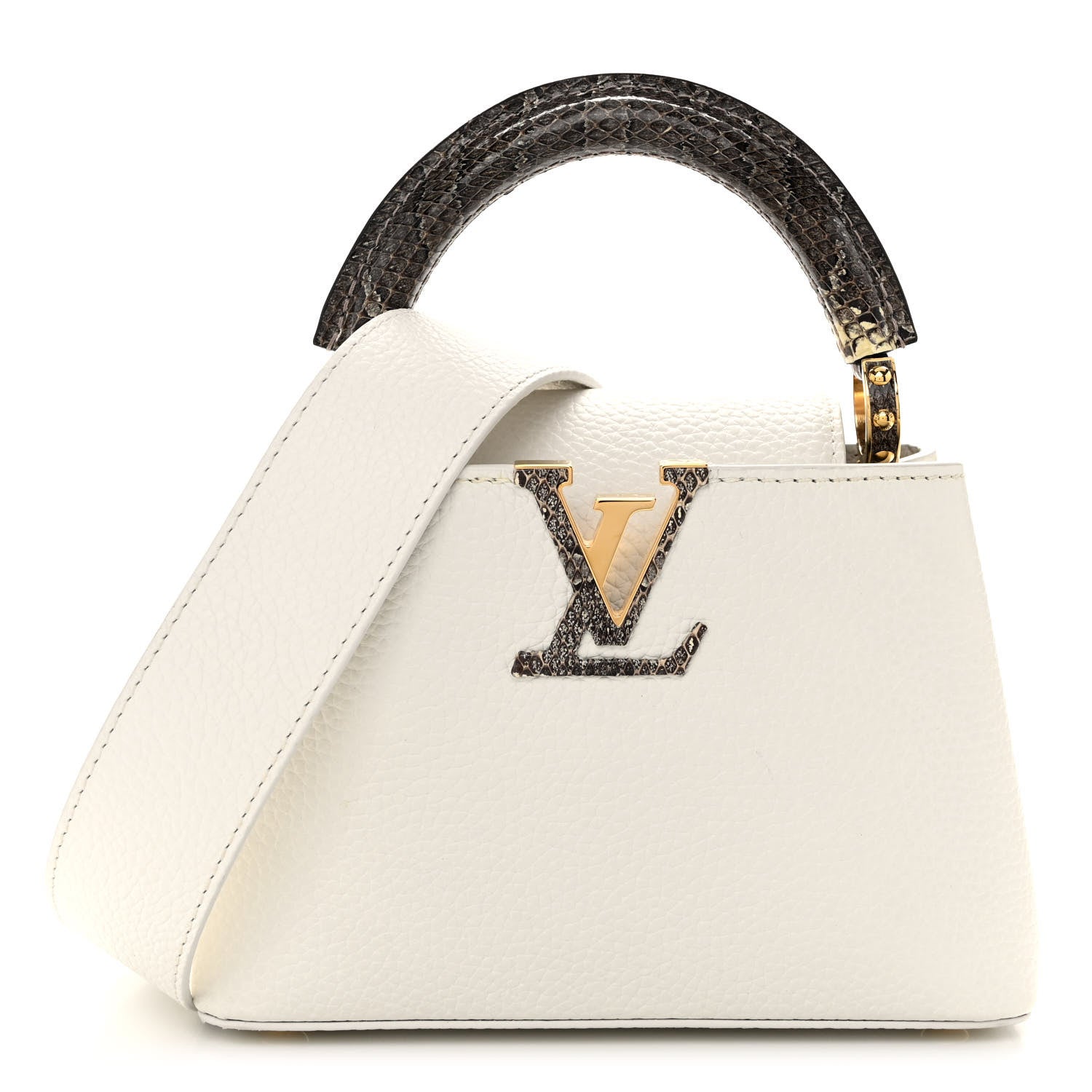Louis Vuitton Taurillon Snakeskin Capucines Mini White 1 of 9