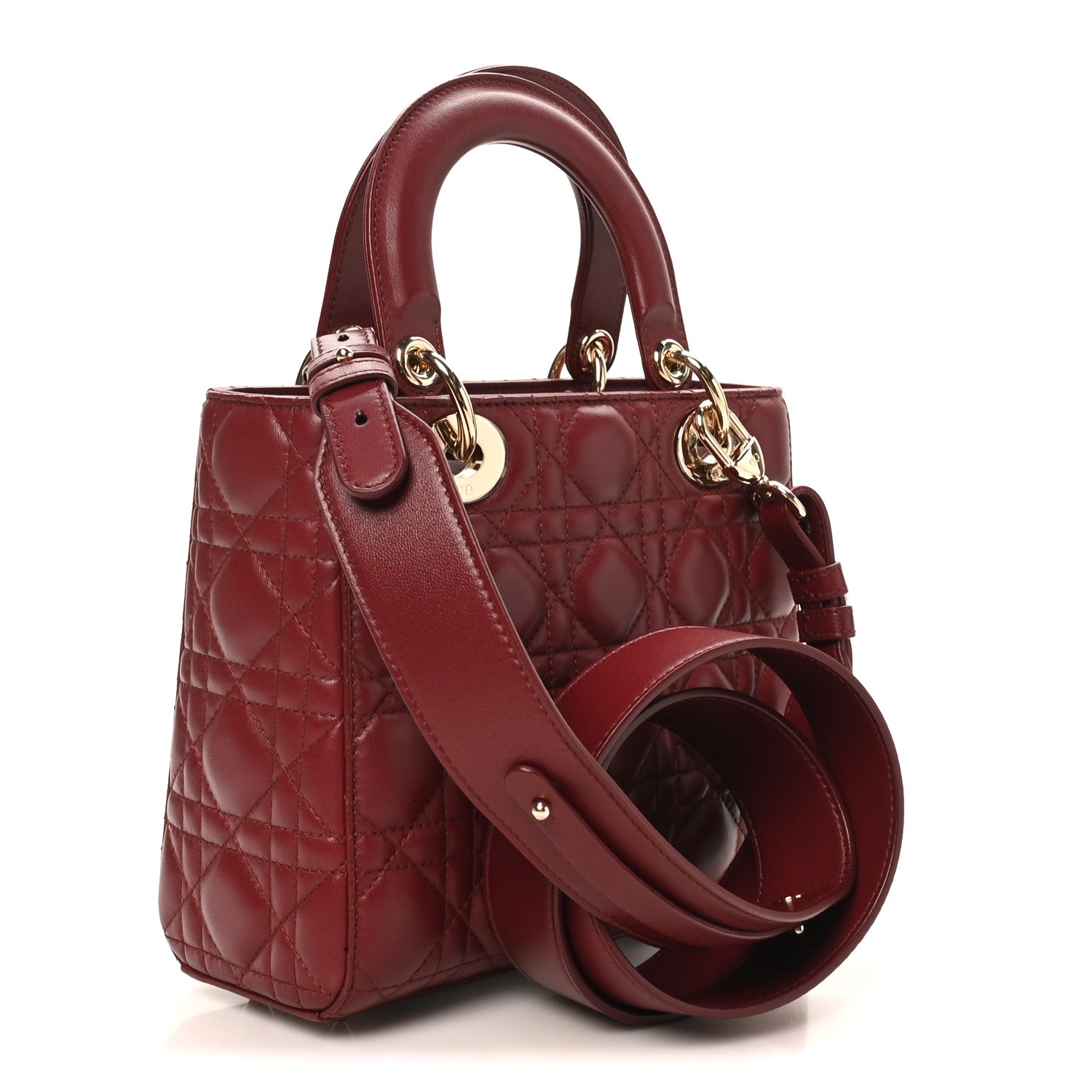 Christian Dior Lambskin Cannage Small My ABCDior Lady Bordeaux 3 of 10