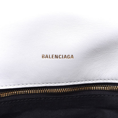 Balenciaga Nappa Calfskin Quilted Touch B Puffy Clutch White 6 of 9