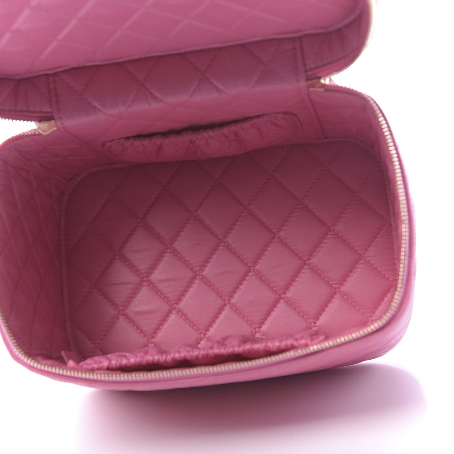 Caviar Quilted Large Vanity Pouch Pink