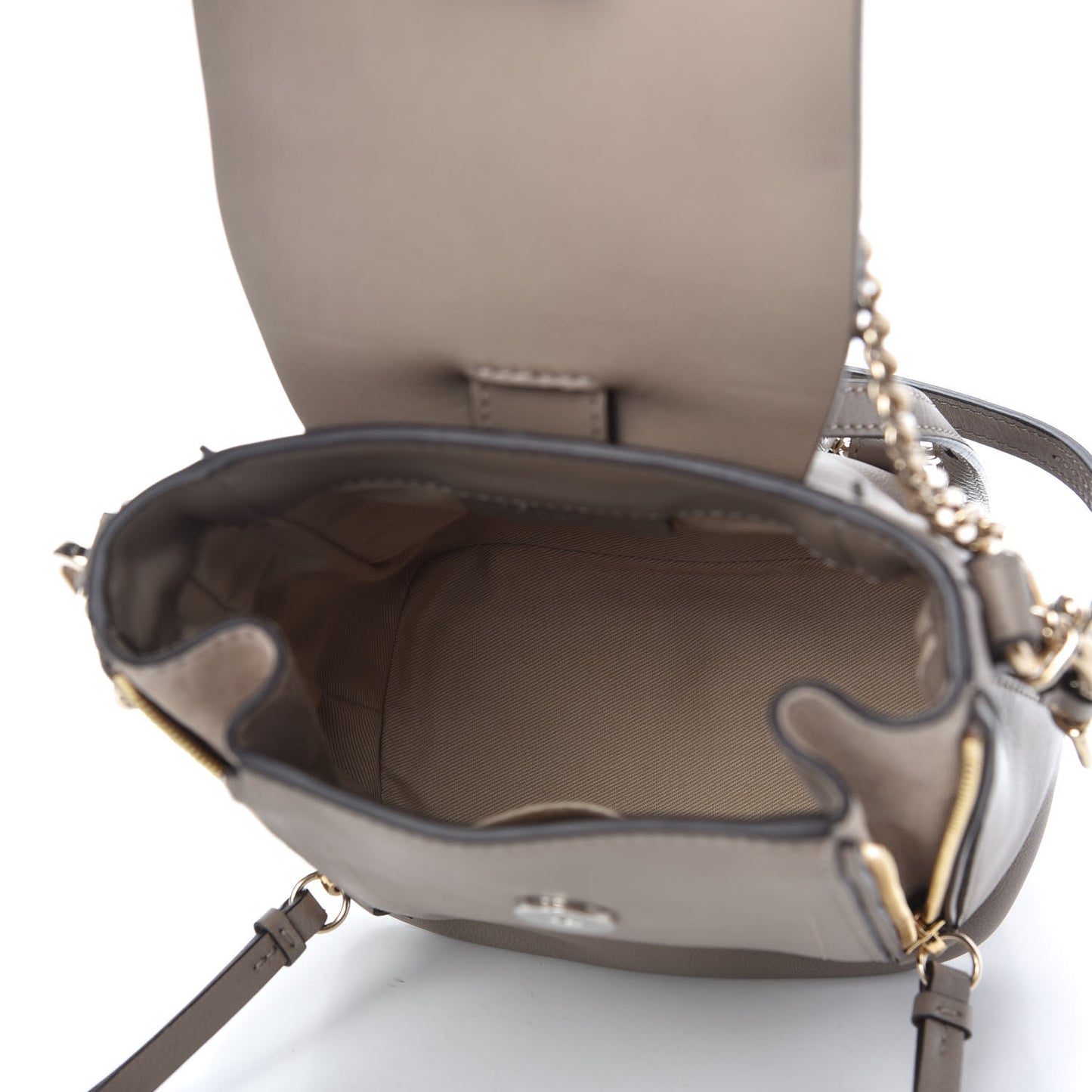 Suede Calfskin Mini Faye Backpack Motty Grey