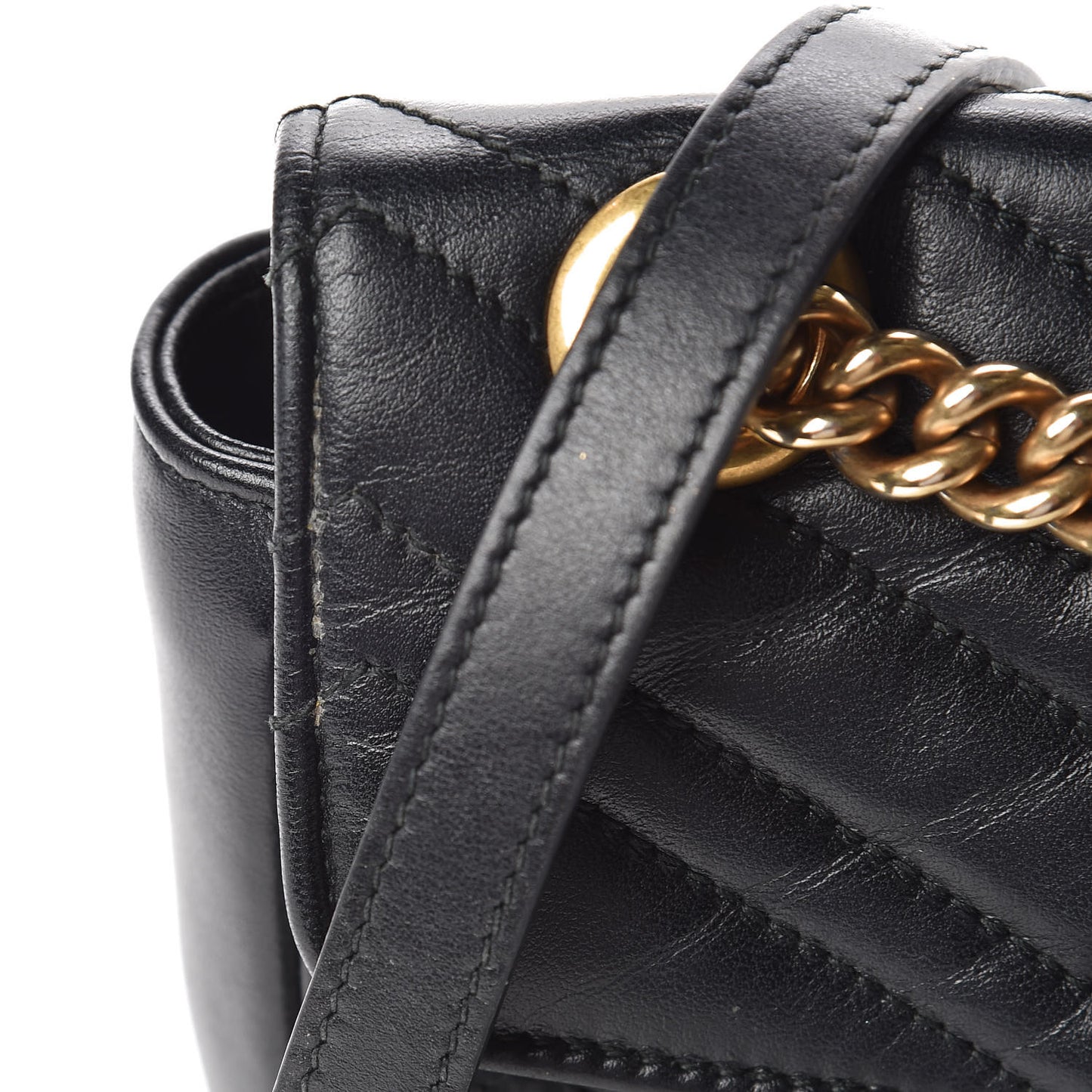 Calfskin Matelasse Small GG Marmont Shoulder Bag Black