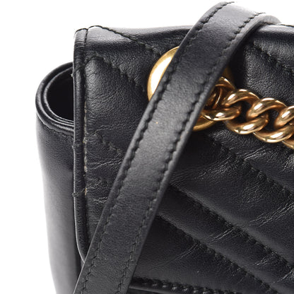 Gucci Calfskin Matelasse Small GG Marmont Shoulder Bag Black 11 of 16