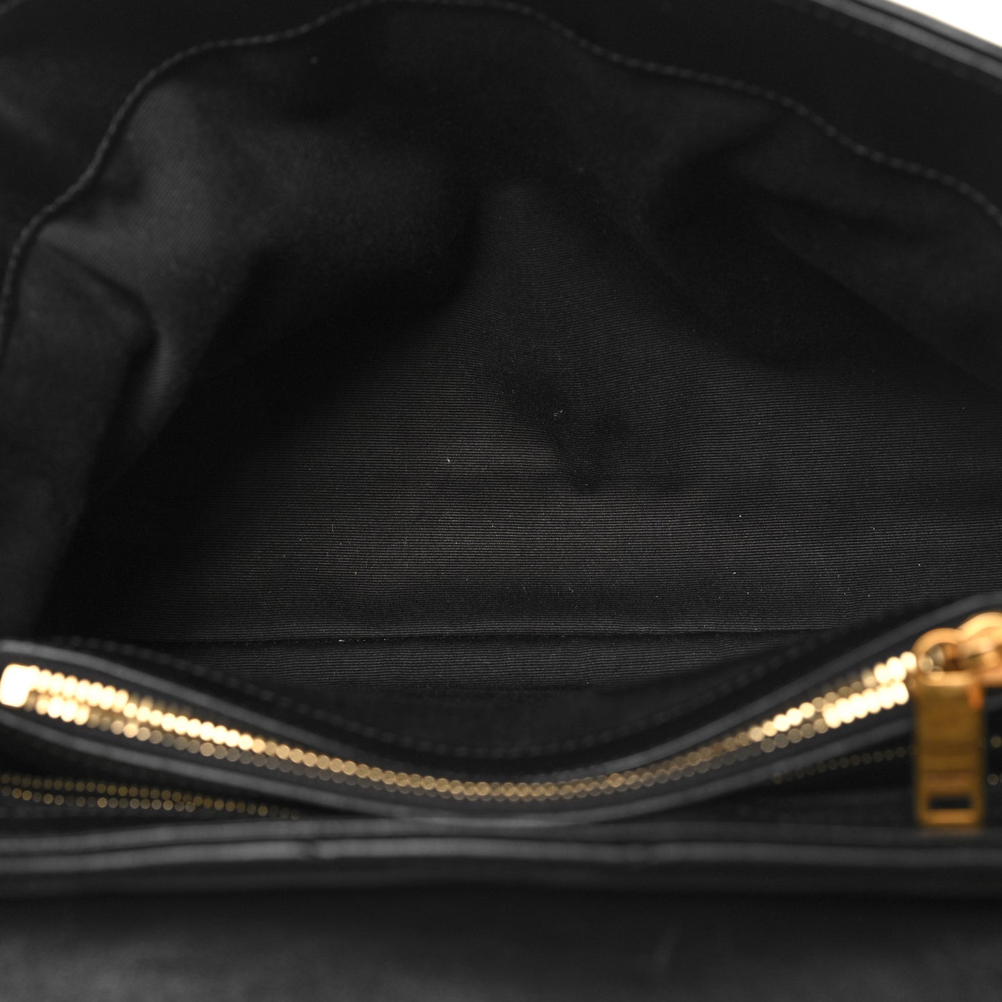 Calfskin Y Quilted Monogram Medium Loulou Chain Satchel Black