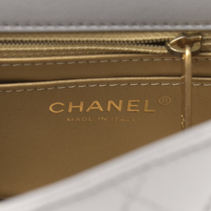 Chanel Lambskin Quilted Mini Pearl Crush Flap Light Grey 6 of 10