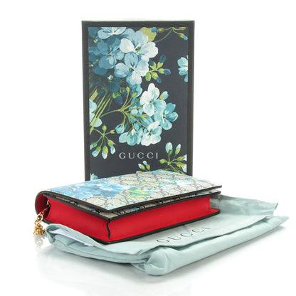 Gucci GG Supreme Monogram Blooms Chain Wallet Blue 4 of 7