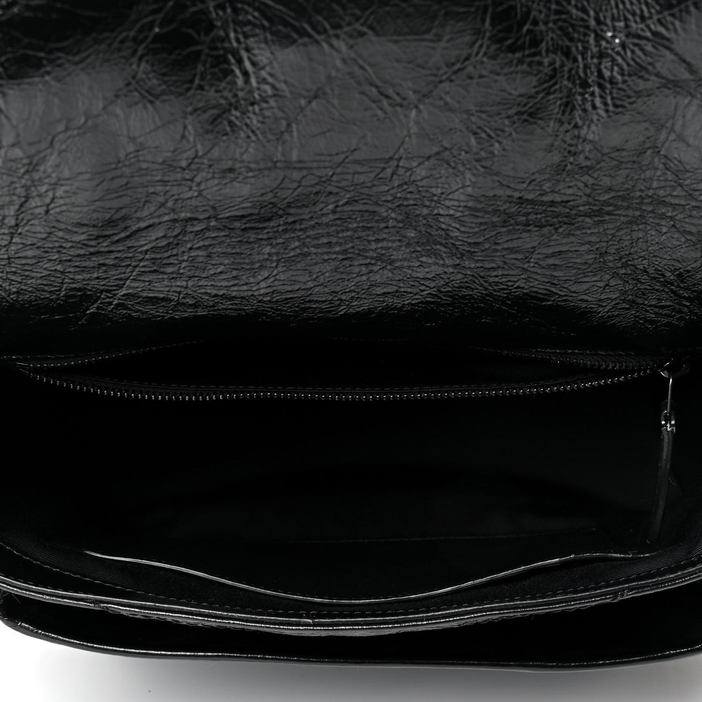 Crinkled Calfskin Matelasse Monogram Medium Niki Chain Satchel Black