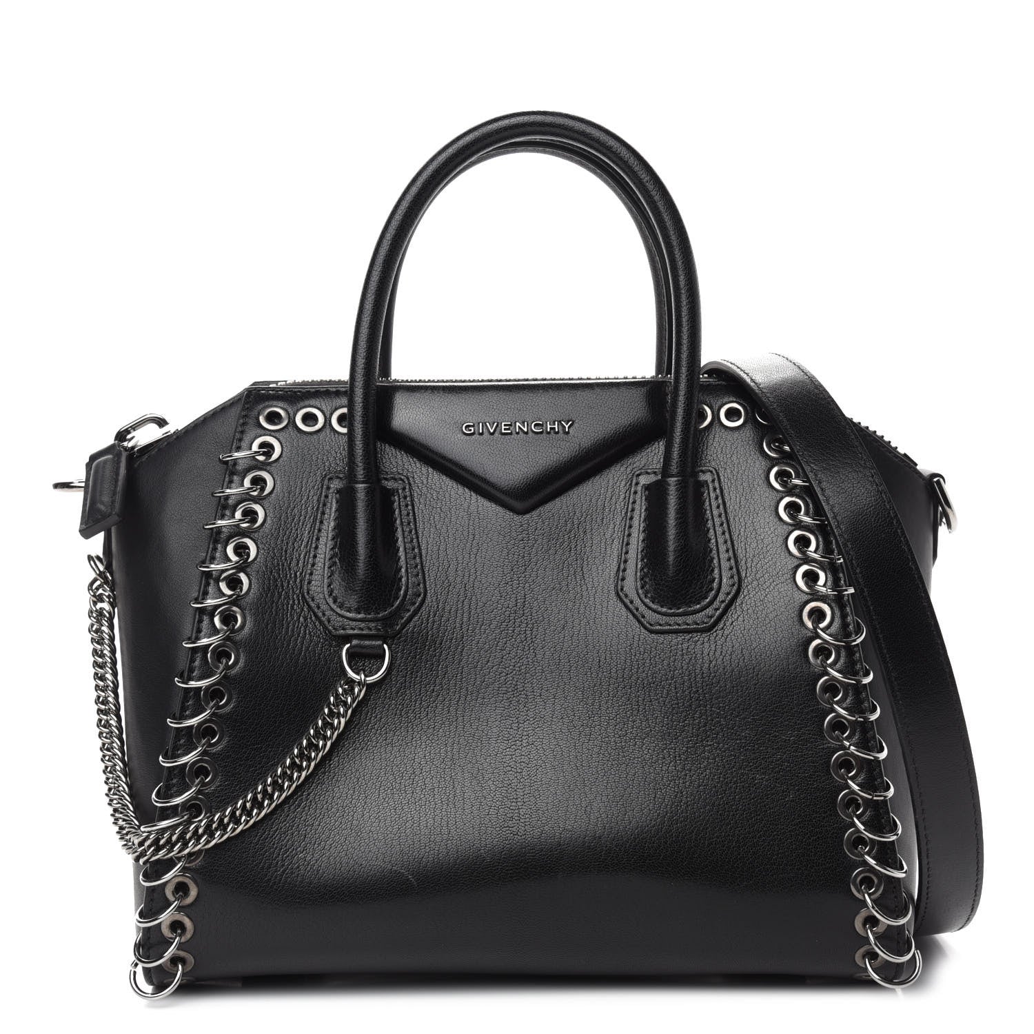 Givenchy Sugar Goatskin Small Eyelet Antigona Black 1 of 10