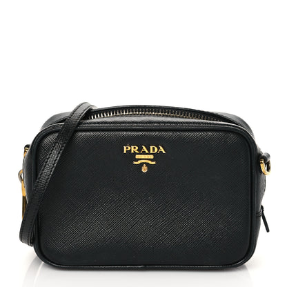 Prada Saffiano Mini Camera Crossbody Bag Black 1 of 10