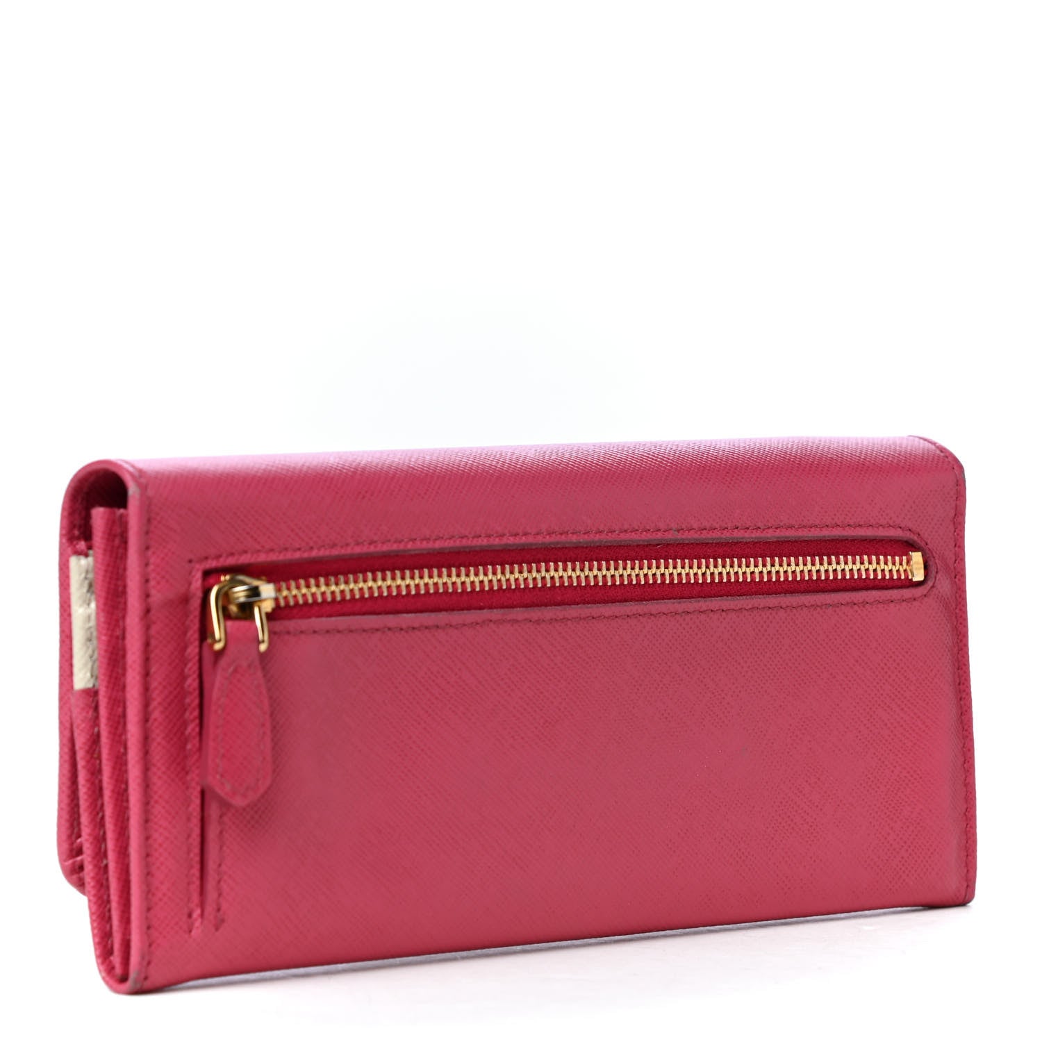 Prada Saffiano Metal Flap Wallet Peonia 2 of 4