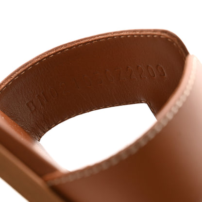 Hermes Box Calfskin Oran Sandals 39 Gold 8 of 10