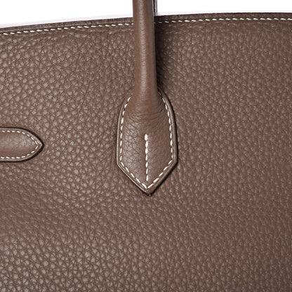 Hermes Taurillon Clemence Birkin 35 Etoupe 28 of 32