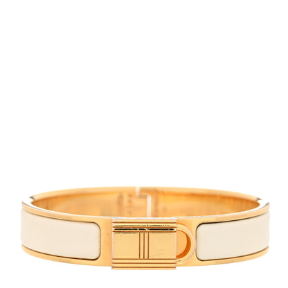 Hermes Enamel Narrow Clic Cadenas Bracelet PM White 1 of 6