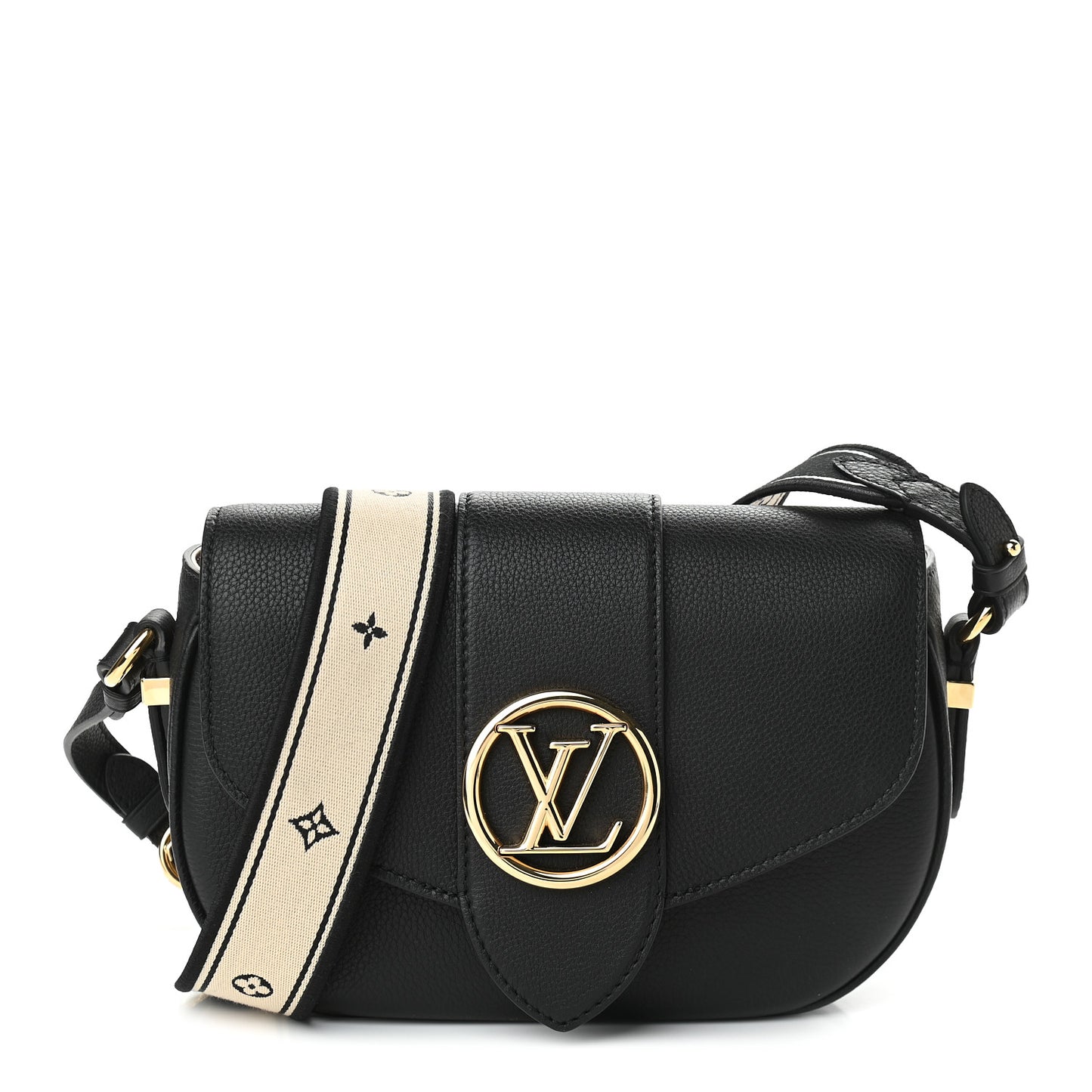 Grained Calfskin LV Pont 9 Soft PM Black