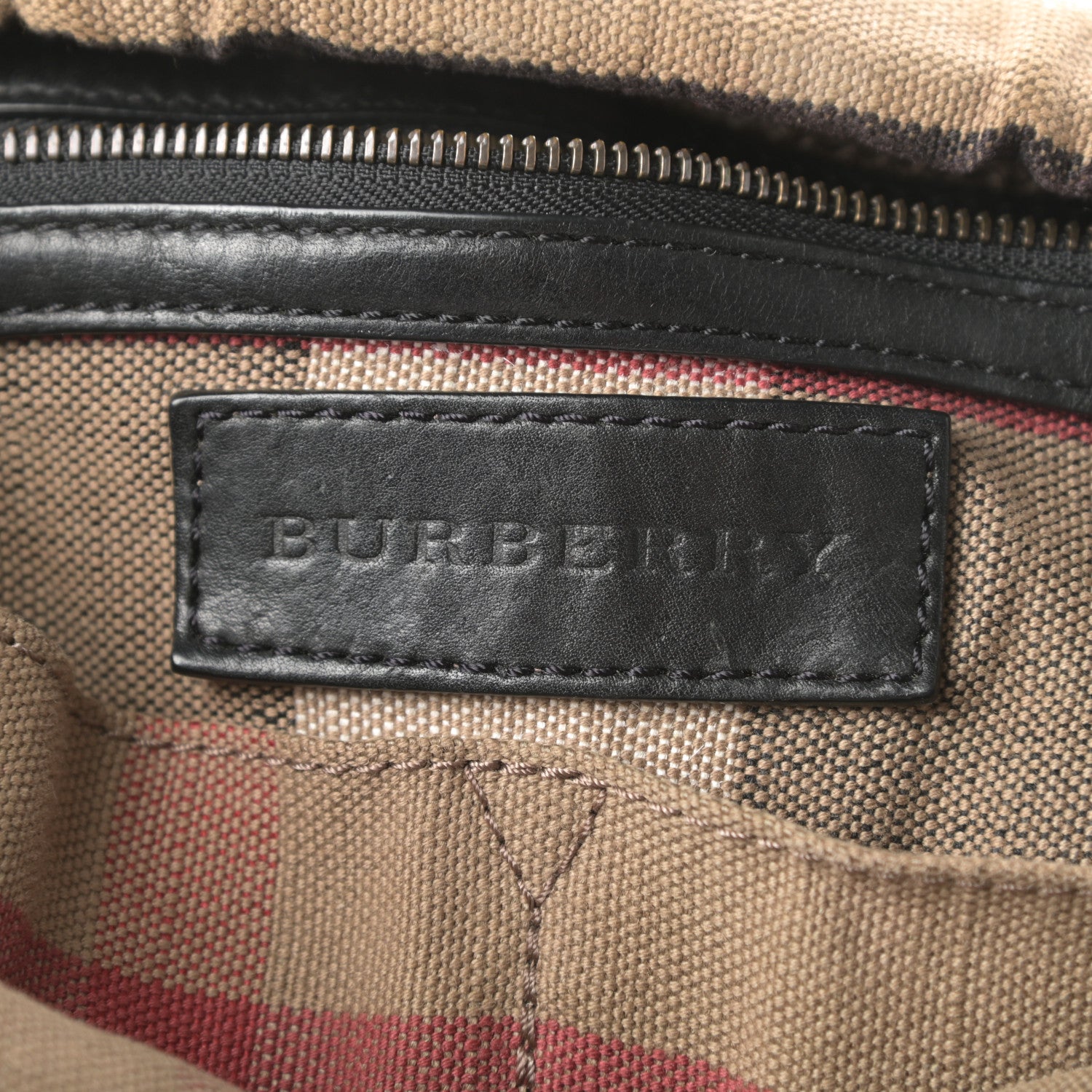 Burberry Canvas Mega Check Doran Backpack Black 6 of 17