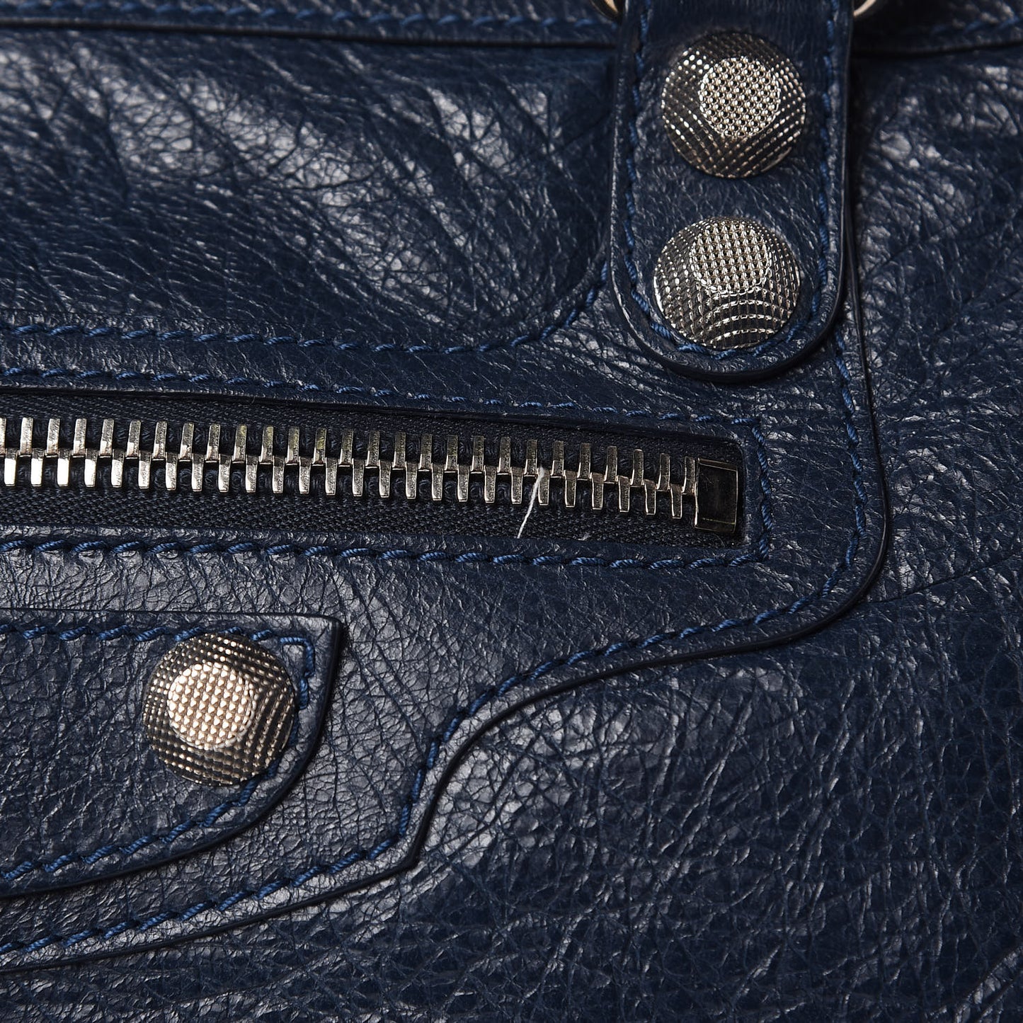 Agneau Giant 12 Silver Hardware Work Bleu Obscur