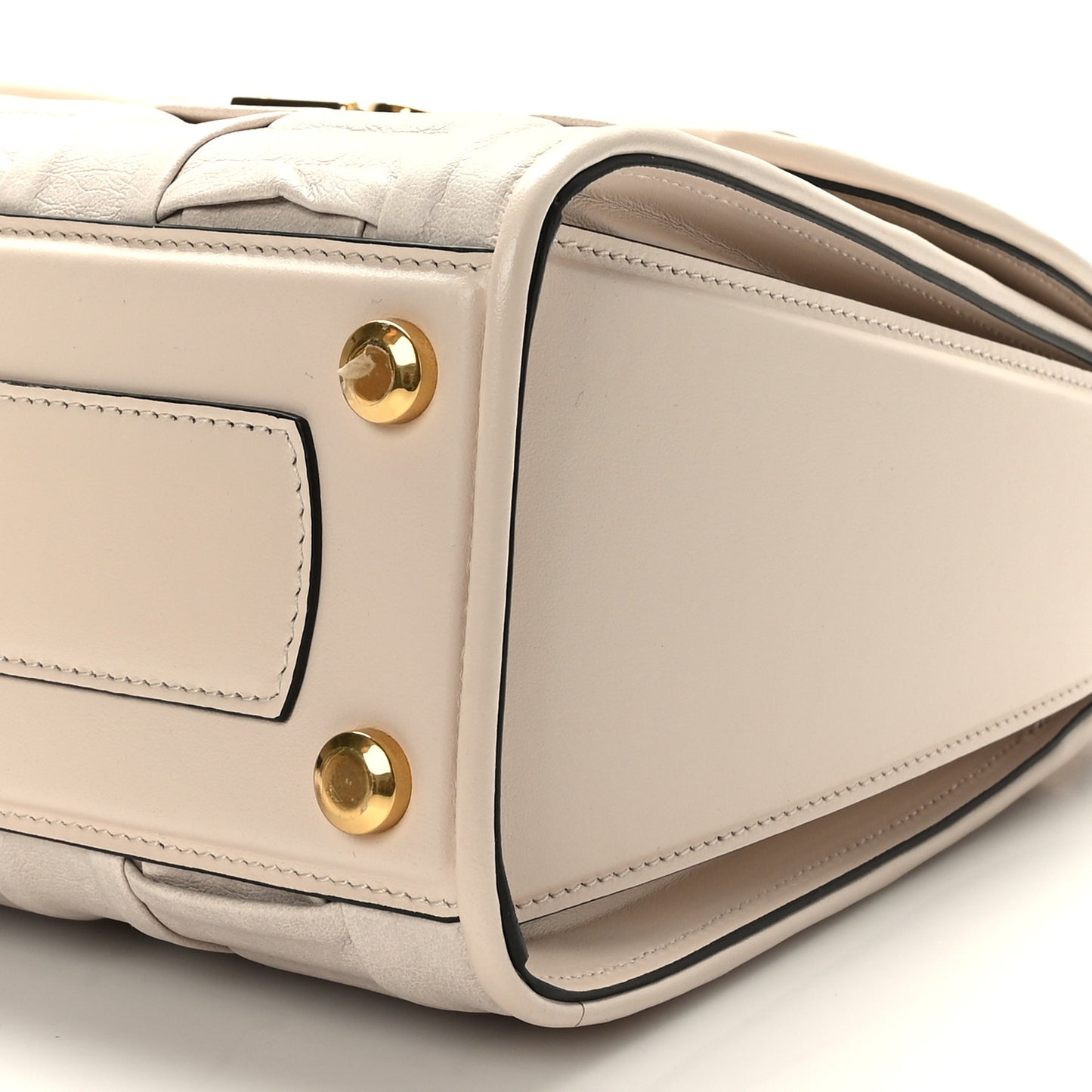 Lambskin Woven Small Boxyz Bone