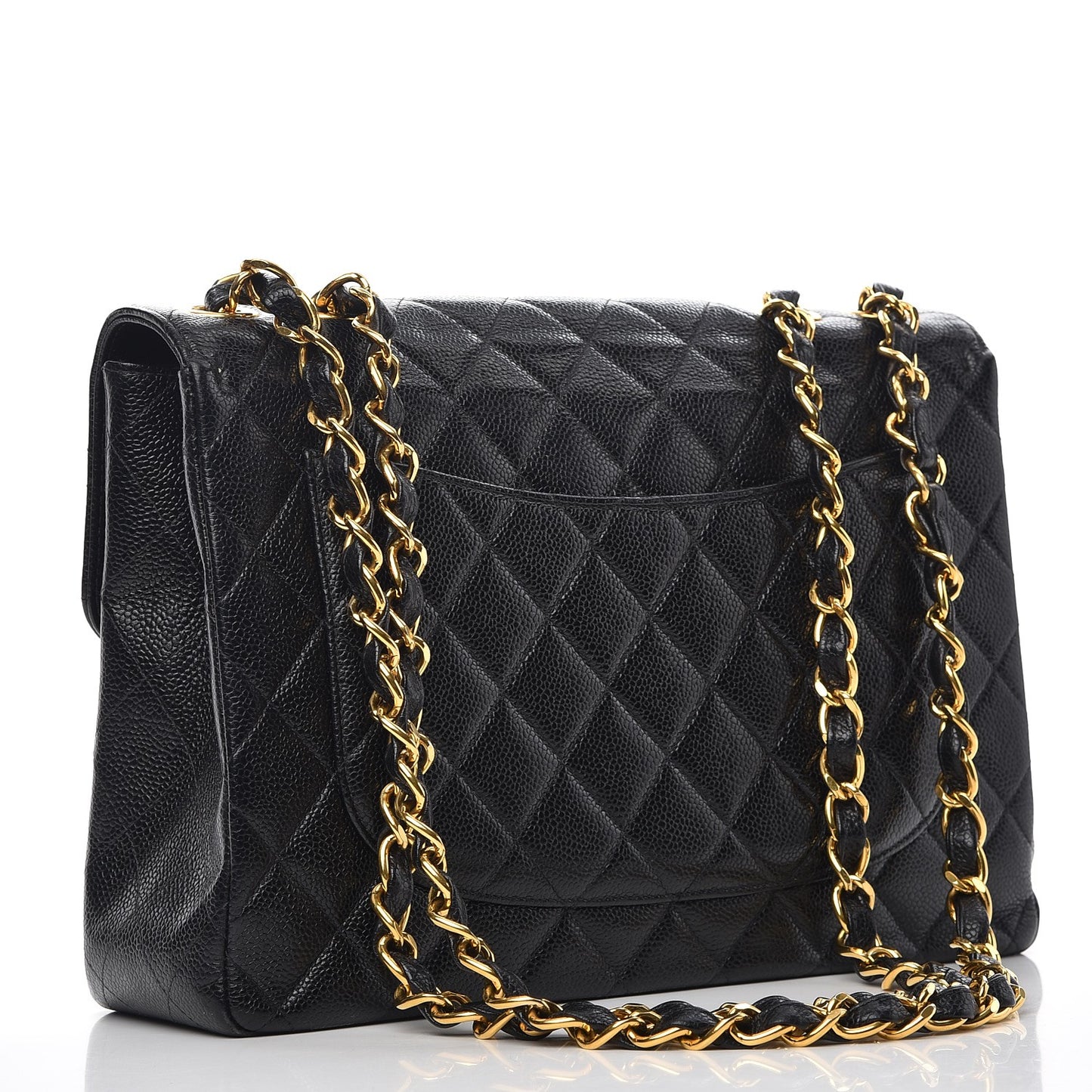 Caviar Quilted Jumbo Single Flap Black