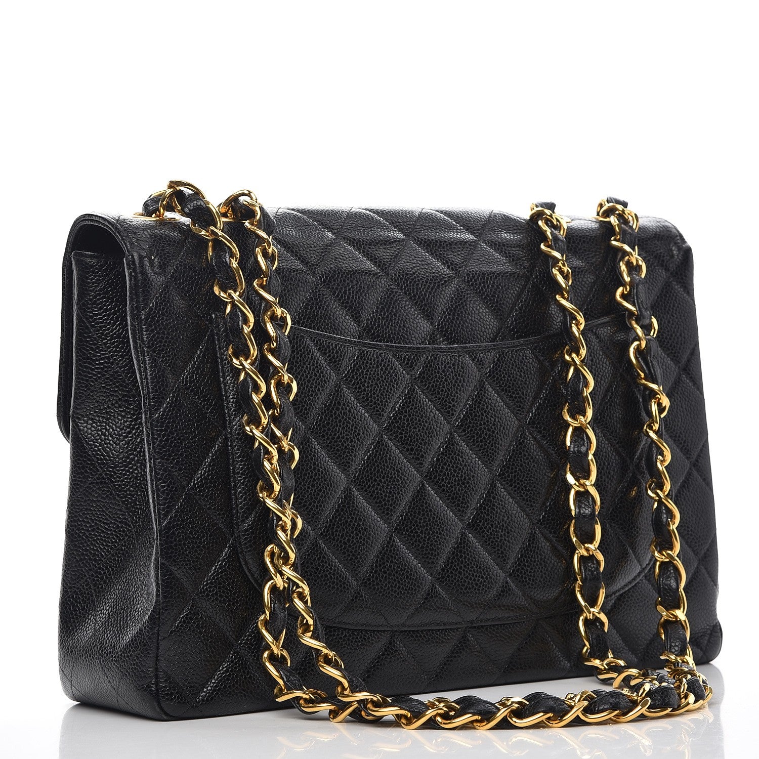 Chanel Caviar Quilted Jumbo Single Flap Black 3 of 8