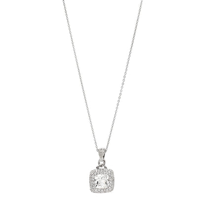 John Hardy Sterling Silver White Topaz Batu Klasik Pendant Necklace 1 of 6