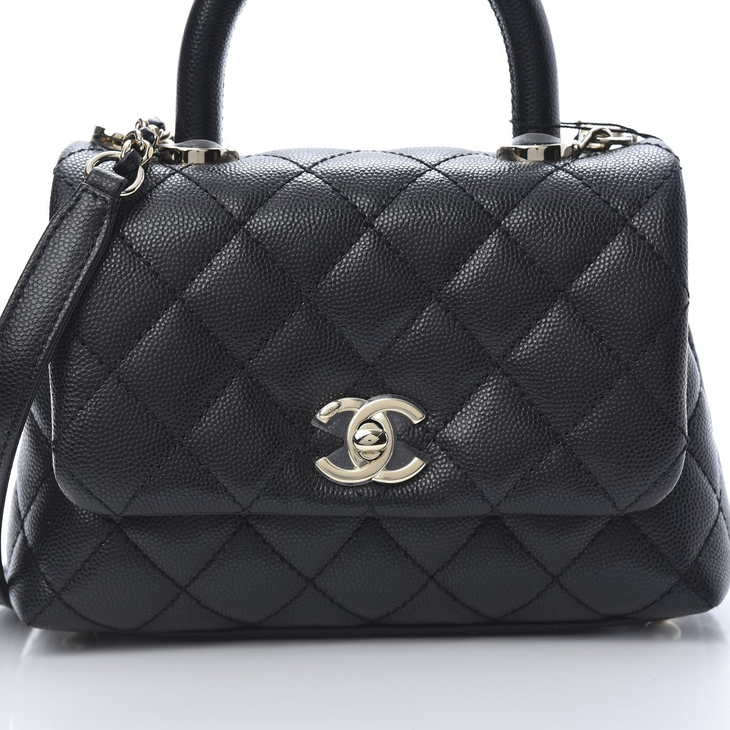 Caviar Quilted Extra Mini Coco Handle Flap Black