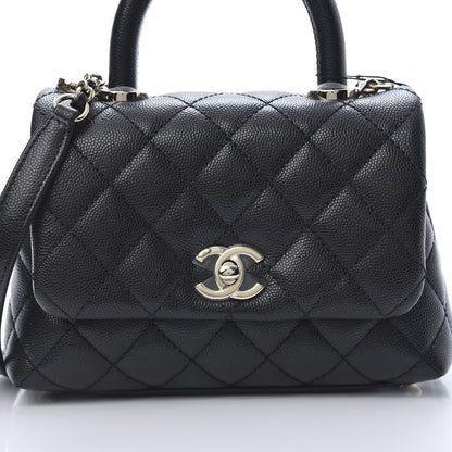Chanel Caviar Quilted Extra Mini Coco Handle Flap Black 9 of 13