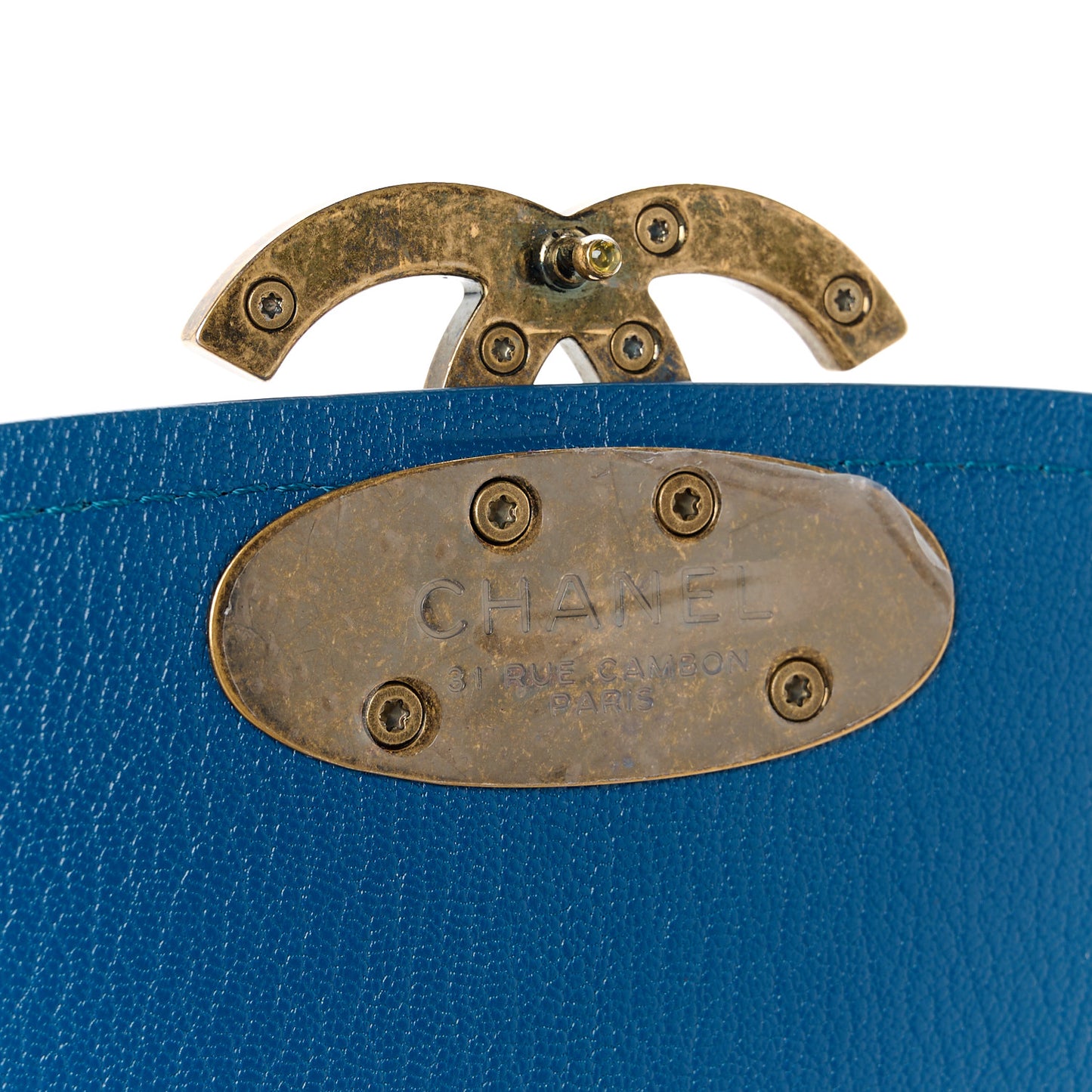 Shiny Calfskin Goatskin Quilted Medium Coco Curve Messenger Flap Navy