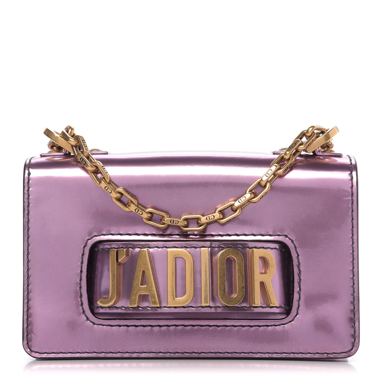 Metallic Calfskin J'Adior Mini Chain Flap Bag