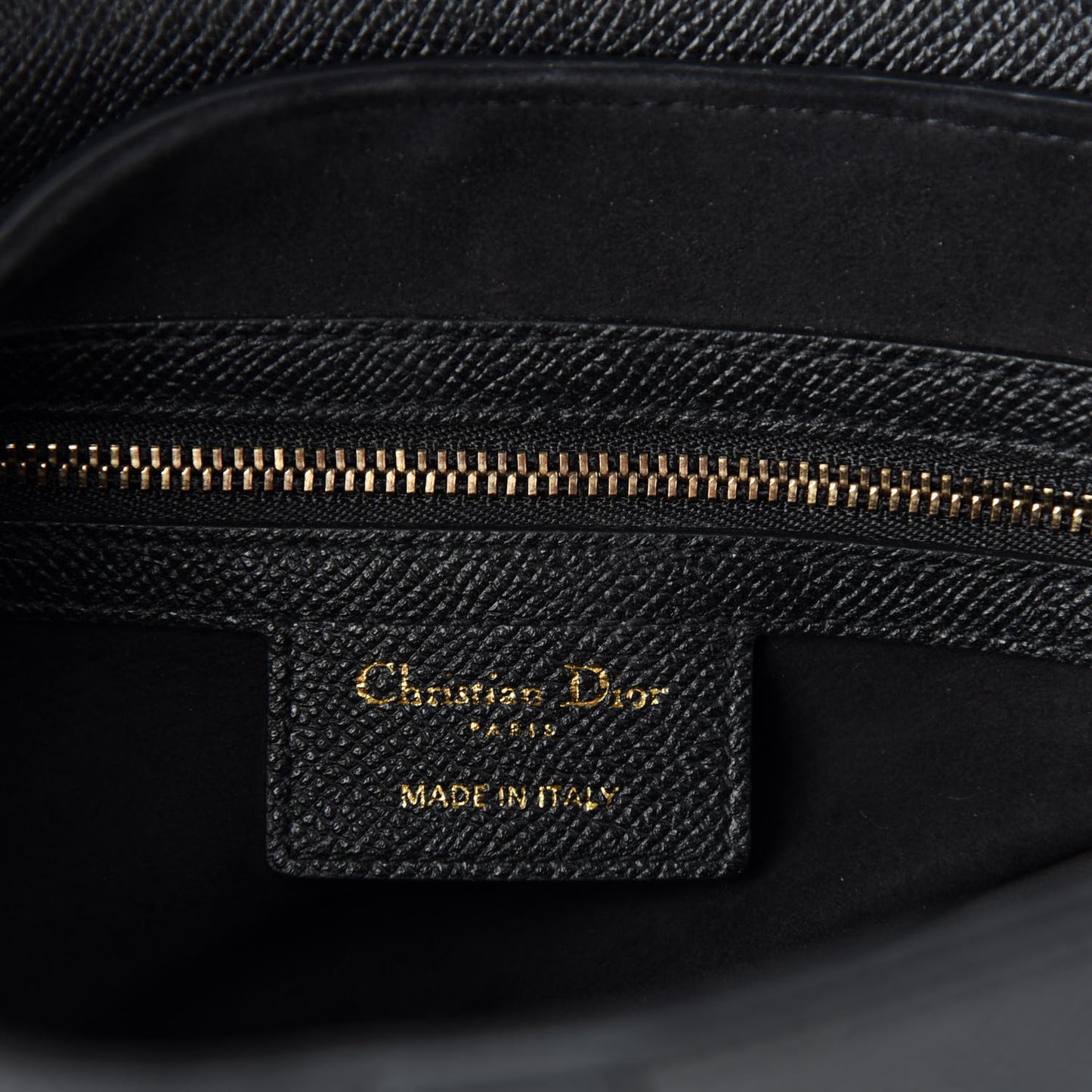 Grained Calfskin Saddle Bag Black