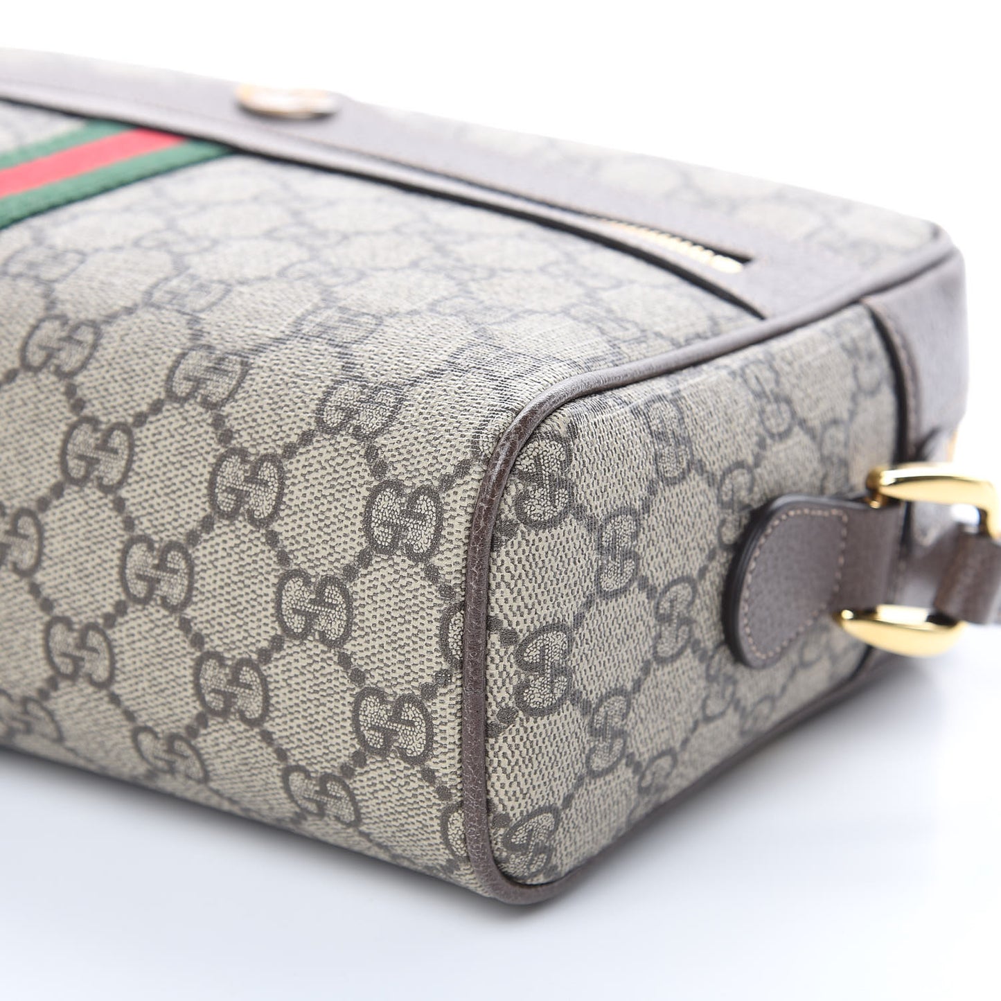 GG Supreme Monogram Web Small Ophidia Shoulder Bag Brown