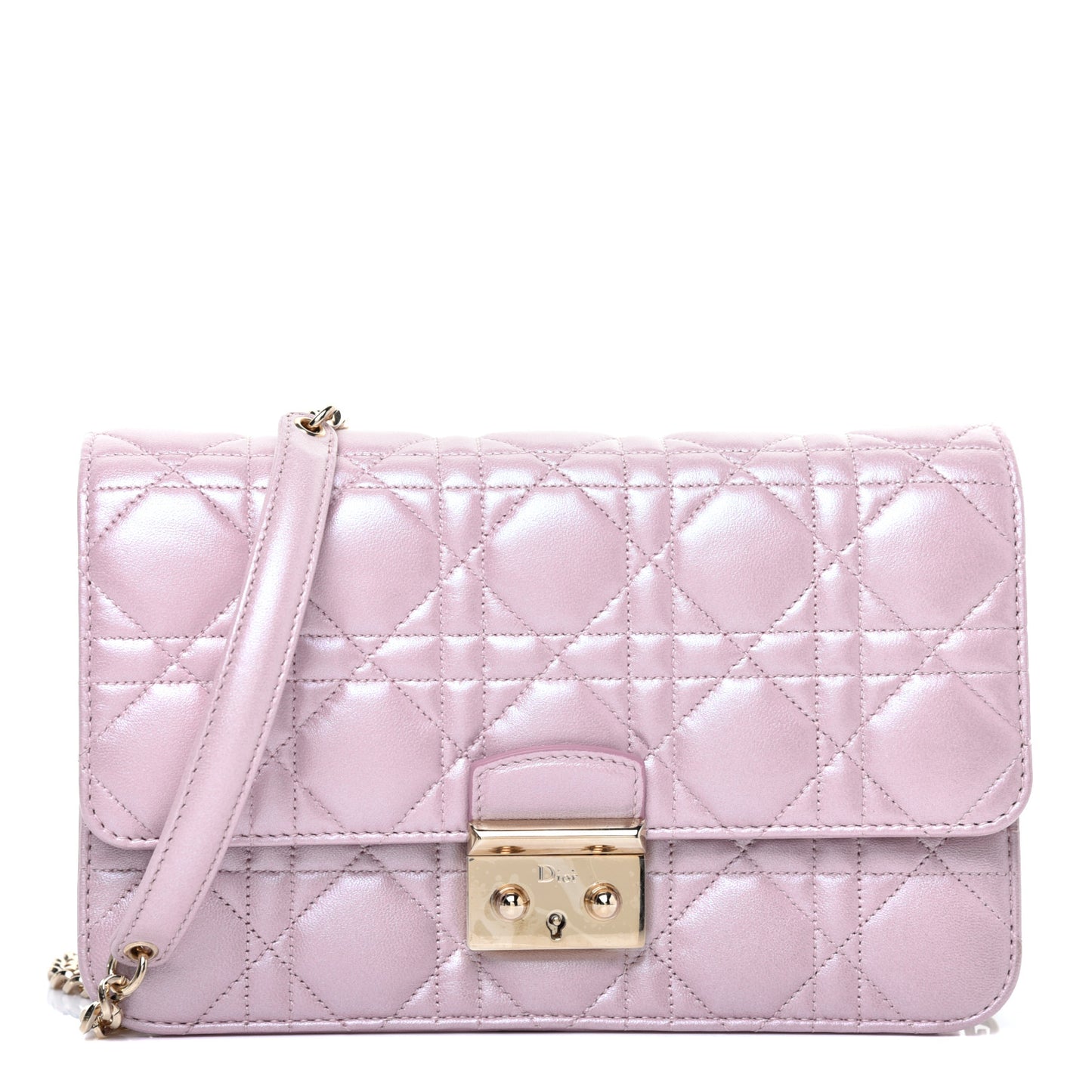 Pearly Lambskin Cannage Miss Dior Promenade Pouch Lotus