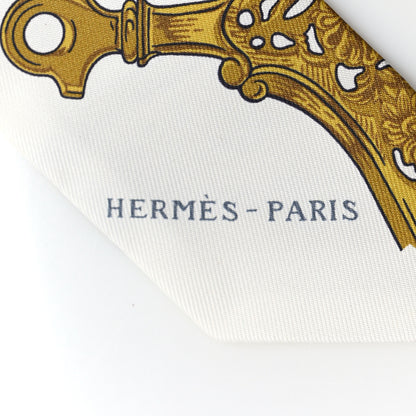 Hermes Silk Etriers Remix Twilly White 5 of 5