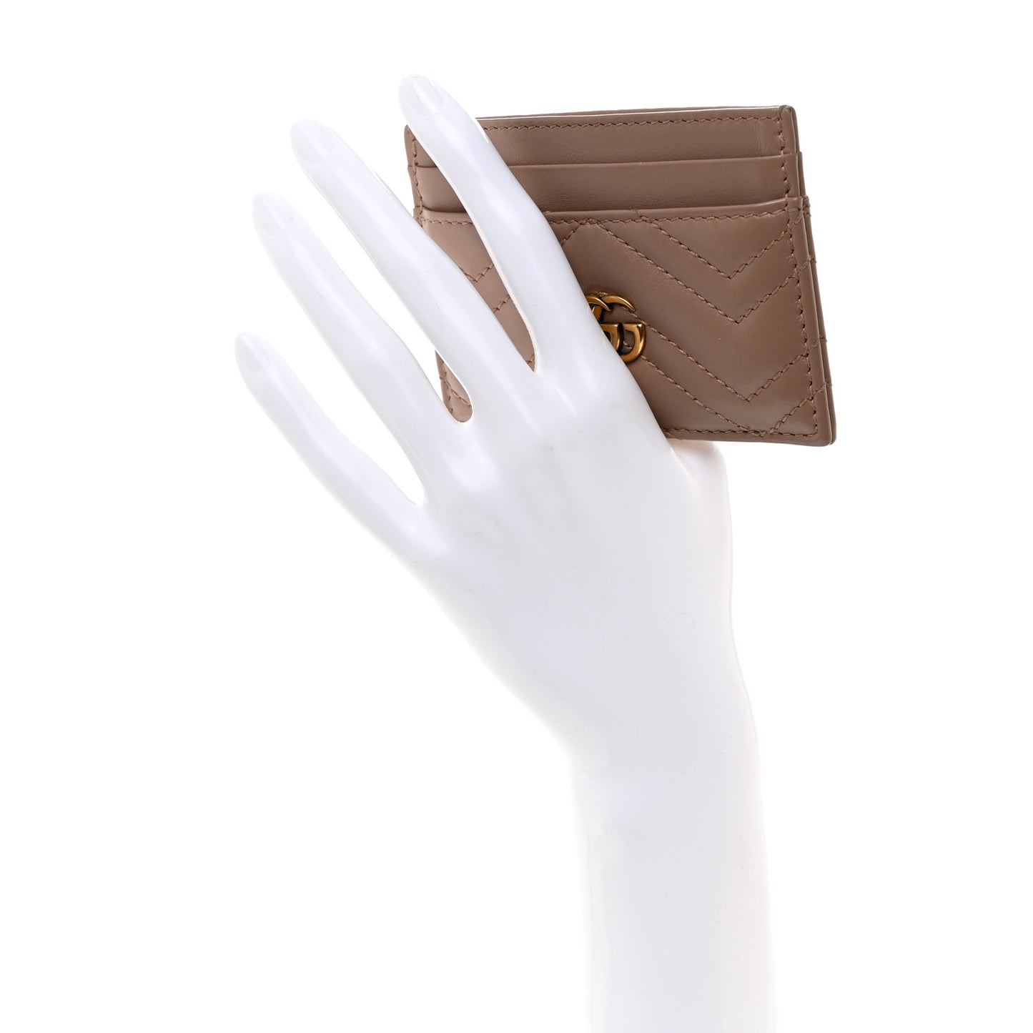 Calfskin Matelasse GG Marmont Card Holder Porcelain Rose