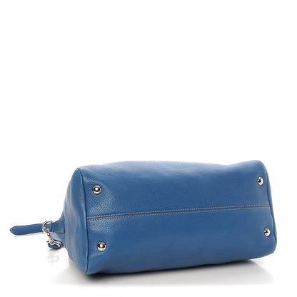 Prada Vitello Daino Boston Bag Marine 4 of 9