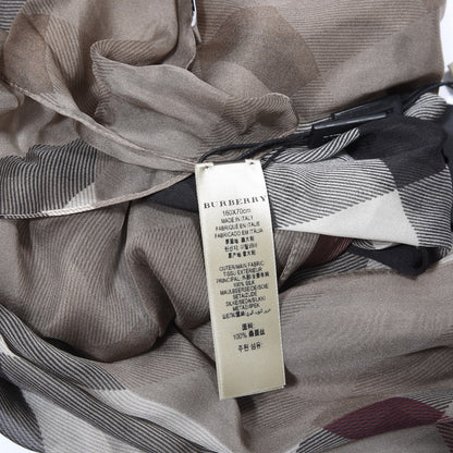 Burberry Silk Chiffon Smoked Check Colour Block Scarf Trench 3 of 4